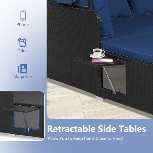 COSTWAY Outdoor Daybed with Retractable Canopy - Image 4