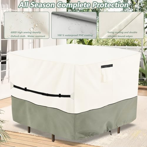 Square Patio Furniture Cover for 5-Piece Bar Height Patio Dining Set Covers - Image 4