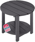 Round Adirondack Side Table Double End Table, Outdoor Side Tables by LZRSPET