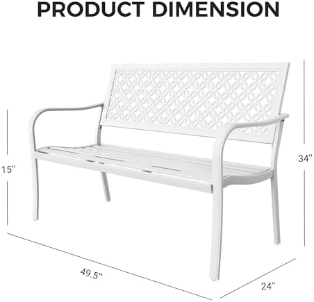 Grand patio 50" Outdoor Bench, Garden Bench - Image 2