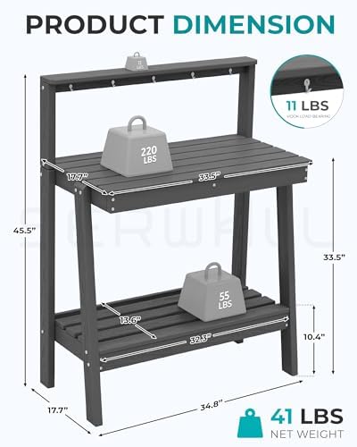 SERWALL 3-Tier Outdoor Potting Bench - Image 3