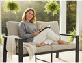 Aluminum Outdoor Furniture Loveseat Small Patio Couch Love Seat Outdoor Chairs by VonzoyHome