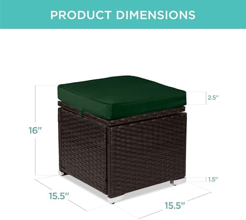 Best Choice Products Set of 2 Wicker Ottomans, Additional Seating, Side Table - Image 2