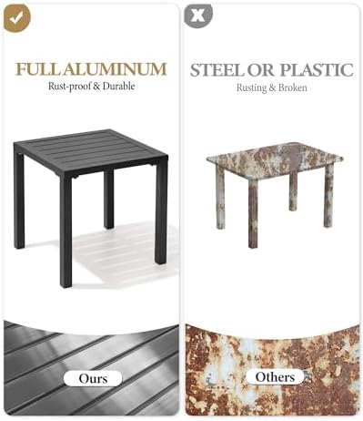 Aluminum Outdoor Side Table, Pool Lounge Chair Side Table, Weather Resistant - Image 4