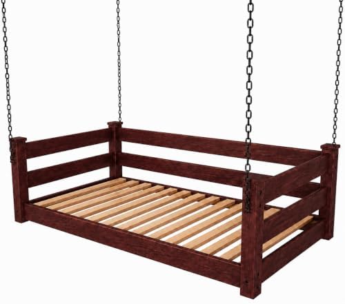 Amish Made Rich Tobacco Twin Bed Hanging Daybed Made in USA by EcommersifyInc