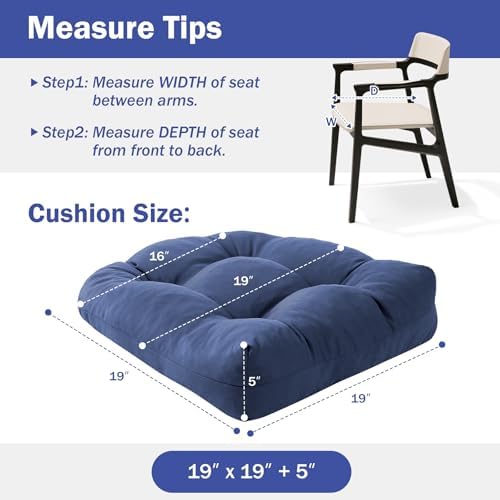Outdoor Chair Cushions Set of 4, Patio Chair Cushions - Image 4