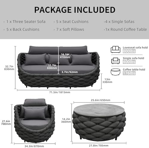 TWT 6-Piece Aluminum Patio Furniture Set - Image 2