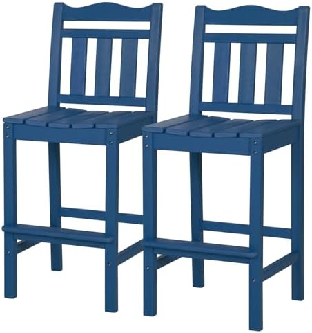 nalone Outdoor Bar Stools Set of 2, HDPE Tall Adirondack Chairs Bar Chairs by NALONE