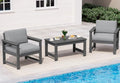 SERWALL 3 Pieces HDPE Outdoor Sofa Bistro Set by SERWALL