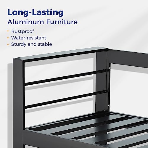 Wisteria Lane Aluminum Outdoor Sofa, 3 Seats Patio Couch All-Weather Rust-Proof - Image 6