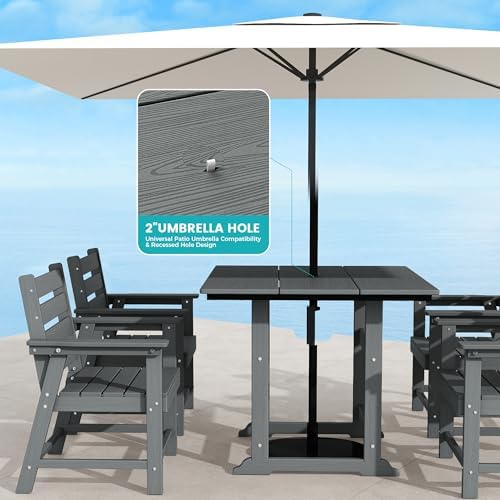 HDPE Outdoor Dining Set, Patio Dining Set of 5 - Image 6