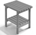 Outdoor Side Table, 2-Tier Storage Patio Side Table, HDPE Adirondack Side Table by PASAMIC