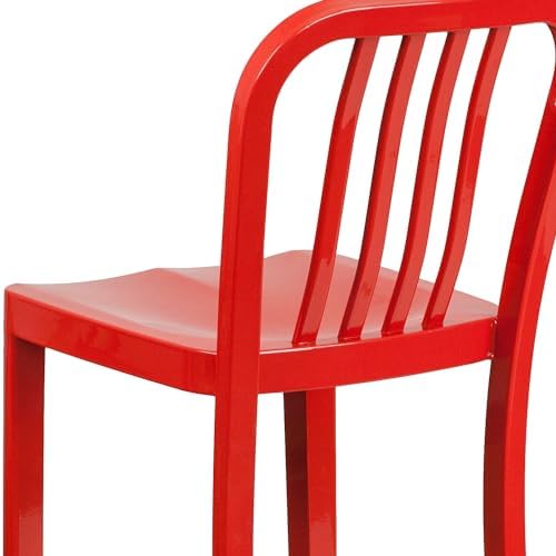 Flash Furniture Commercial Grade 30" High Red Metal Indoor-Outdoor Barstool - Image 6