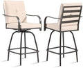 Outdoor Swivel Bar Stools Set of 2, High Top Patio Chairs by STRPRETTYBASIC