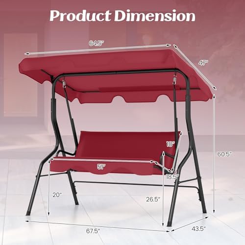 Tangkula 3 Person Porch Swing - Image 7