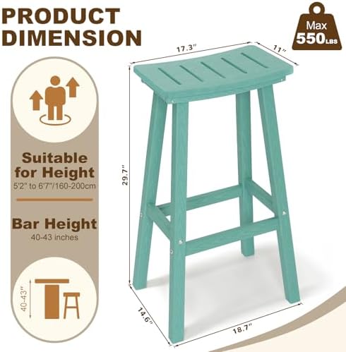 Outdoor Bar Stools Set of 6 - Image 3