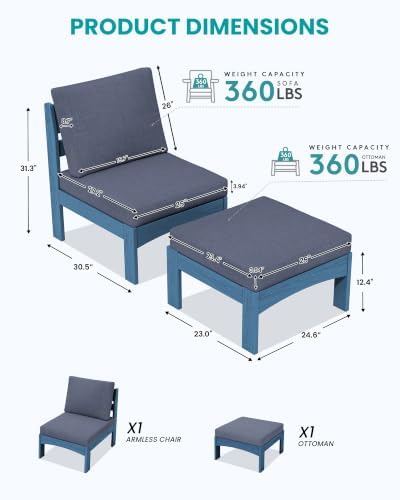 SERWALL 2 Pieces Outdoor Sofa - Image 2