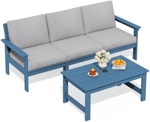 SERWALL HDPE Outdoor Patio Furniture Set Outdoor Couch by SERWALL