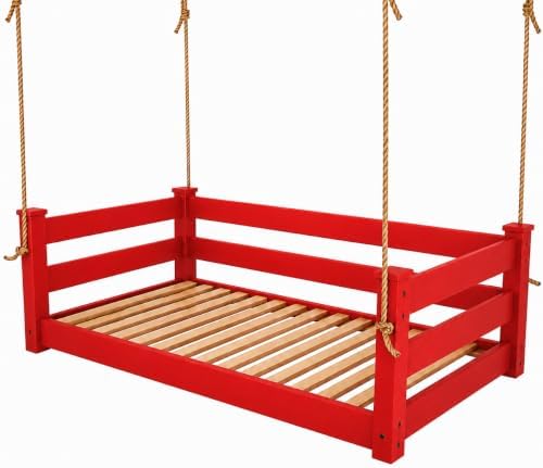 Amish Made Tractor Red Twin Bed Hanging Daybed Made in USA by EcommersifyInc