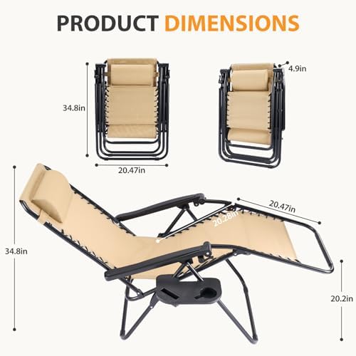 NEWBULIG Zero Gravity Chairs Set of 2, Reclining Camping Chair - Image 3