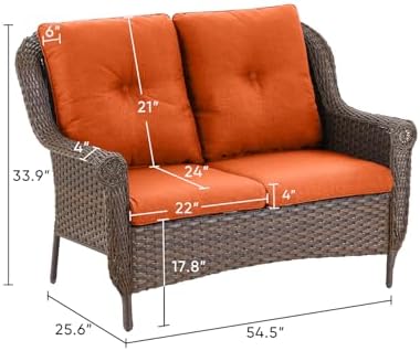 Patio Loveseat Outdoor Wicker Sofa - Image 3