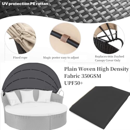 Outdoor 66in Round Daybed Replacement Canopy Cover - Image 5
