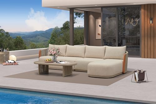 PURPLE LEAF Patio Conversation Sets 4-Piece Teak - Image 3