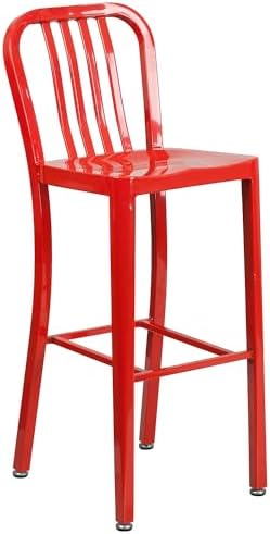 Flash Furniture Commercial Grade 30" High Red Metal Indoor-Outdoor Barstool by FlashFurniture