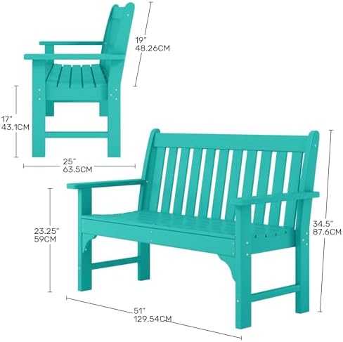 Garden Bench, Farmhouse Park Front Porch - Image 2