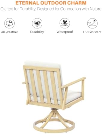 9 Pcs Aluminum Outdoor Dining Set, 8 Swivel Chairs & Rectangle Table - Image 5
