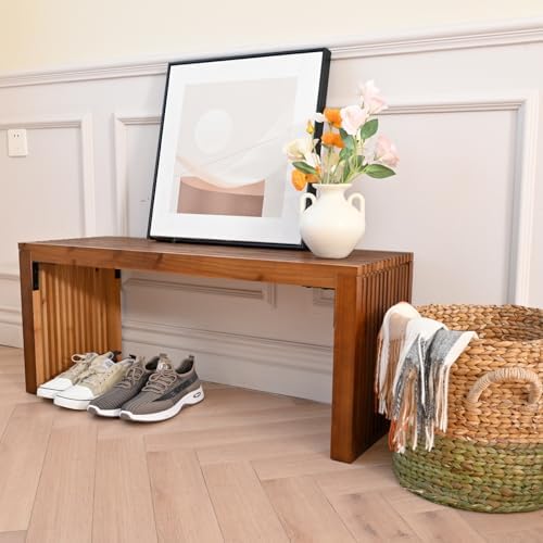 SwallowLiving 30 Inch Solid Wood Bench, Farmhouse Indoor Kitchen Dining Bench - Image 5
