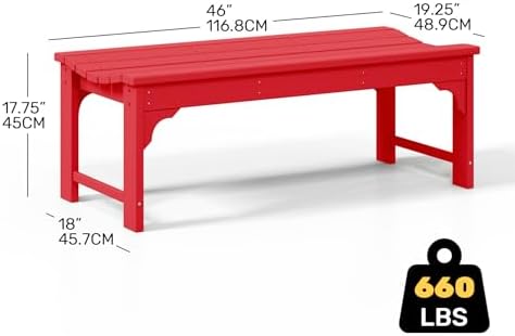 Outdoor Benches Weatherproof, All Weather Resistant Park Bench Poly Lumber - Image 3