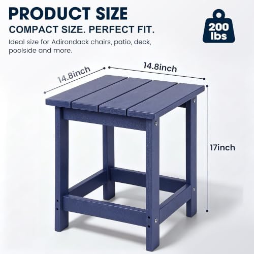 Patio Side Table, Heavy Duty HDPE Outdoor End Table - Image 3