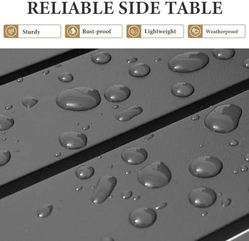 Aluminum Outdoor Side Table, Pool Lounge Chair Side Table, Weather Resistant - Image 5