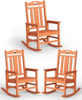 Oversized Outdoor Rocking Chairs Set of 3, 380lbs Heavy-Duty Large Patio Rocker by CIOKEA