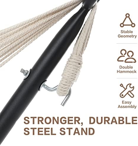 Double Hammock with Stand for Outside, Heavy-Duty - Image 4