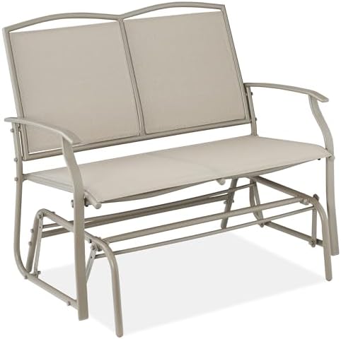 Best Choice Products 2-Person Outdoor Patio Swing Glider Steel Bench Loveseat - Image 4