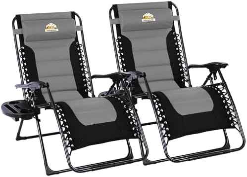 Oversized Zero Gravity Chairs Set of 2, 400-lb Capacity Recliner by ColegenceOutdoor