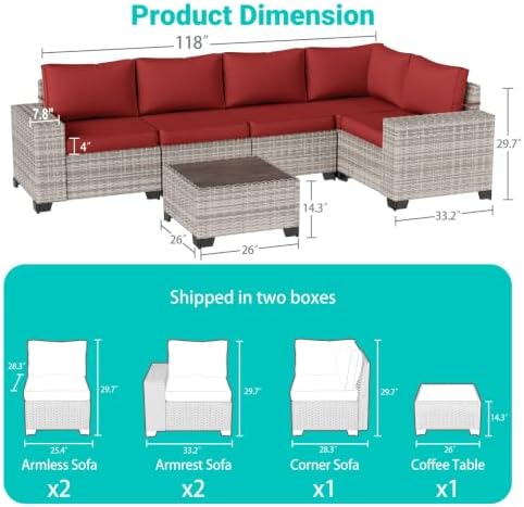 Outdoor Patio Furniture Set PE Wicker Rattan Outdoor Sectional Sofa - Image 5
