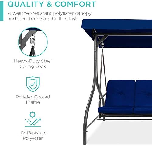 Best Choice Products 3-Seat Outdoor Large Converting Canopy Swing Glider - Image 3
