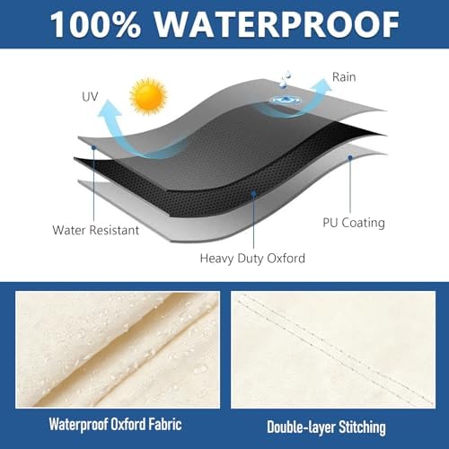 2 Pack Patio Chaise Lounge Covers Waterproof - Image 3