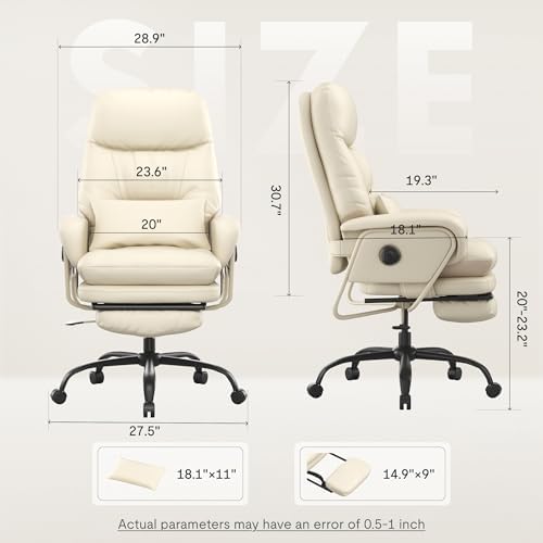 FLEXISPOT HC4 2-in-1 Chaise Lounge Chair Indoor, PU Leather - Image 2