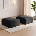 40" Oversized Square Corduroy Ottoman, Large Ottoman Pouf Footstool by LivingGiving