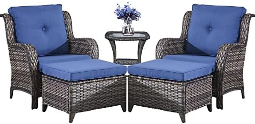 Outdoor Wicker Furniture 5 Pieces Patio Furniture Set Patio Chairs - Image 2