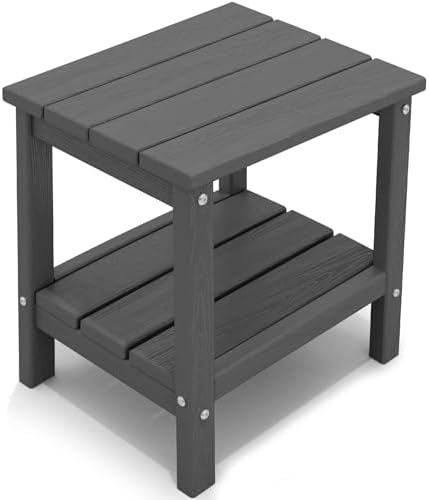 Double Side Table, Adirondack End Table- Gray by KINGYES