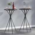 VASAGLE Set of 2 Bar Table, Round Cocktail Table, Metal Frame by VASAGLEbySONGMICSHOME