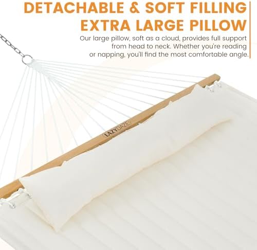 Lazy Daze Double Hammock with Pillow & Tree Straps - Image 4