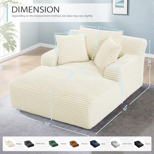 HANXIN Couch Chaise Lounge Chair Indoor, Boneless Sleeper Sofa Bed - Image 2