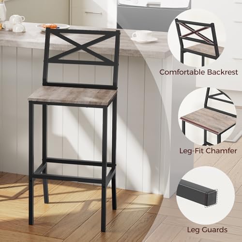 MAHANCRIS Bar Stools, Kitchen Breakfast Bar Chairs, Easy Assembly, - Image 5