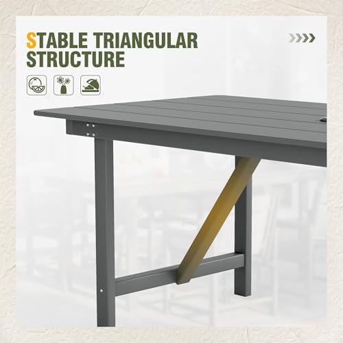 UDPATIO HDPE Outdoor Dining Table Patio Furniture Heavy Duty - Image 4